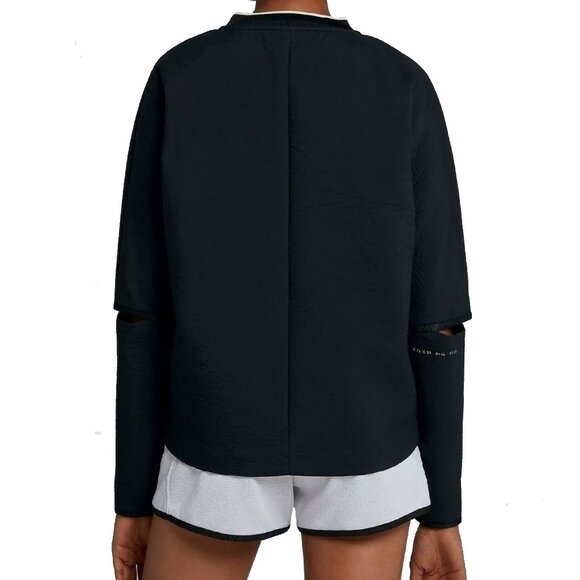 NIKE Tech Pack Cutout Elbow Crew Neck Pullover Black Sweatshirt Sportswear Med - Picture 10 of 10